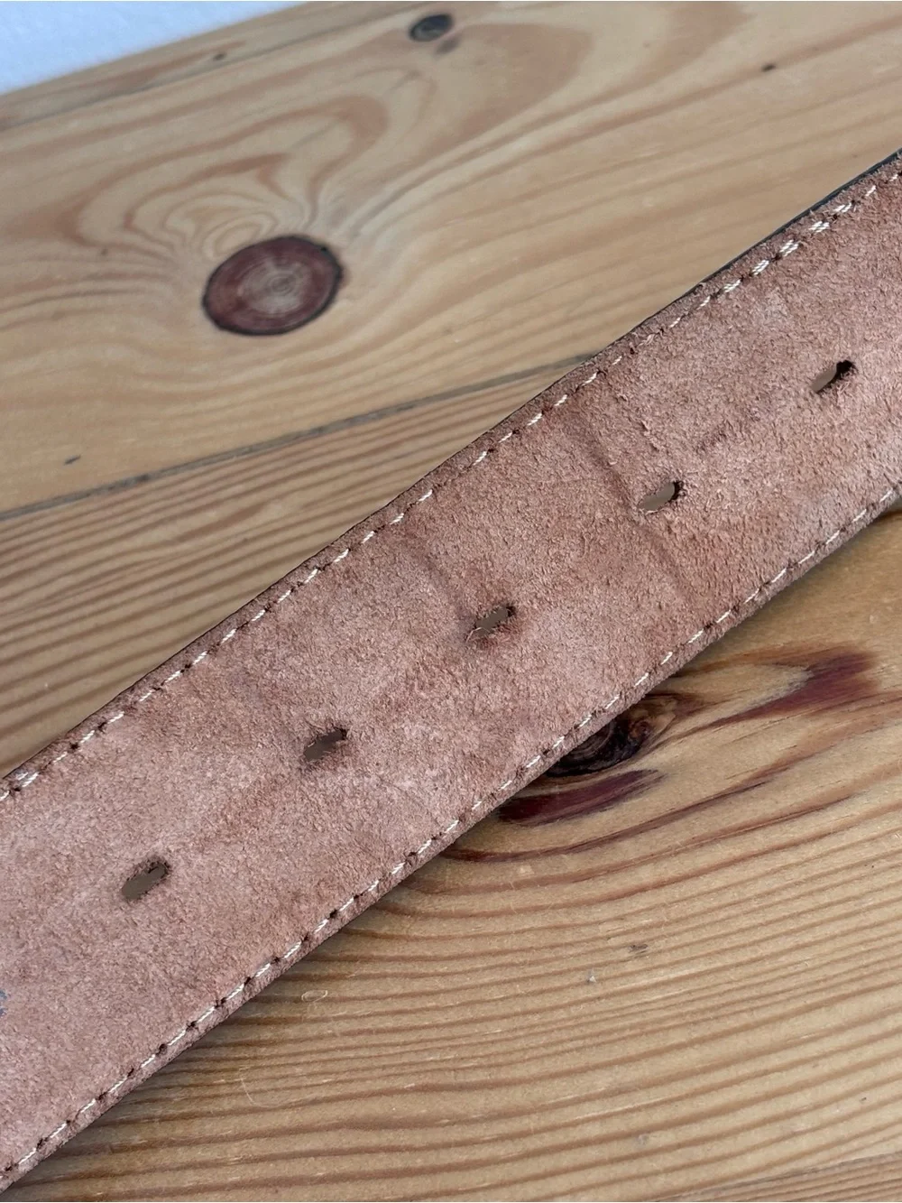 Justin Fenced In belt strap Brown leather with barbed wire Size 38 -NO BUCKLE